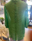 Aurora Sheer Linen shirt in Spring Green