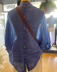 Aurora Sheer Linen shirt in Royal Blue