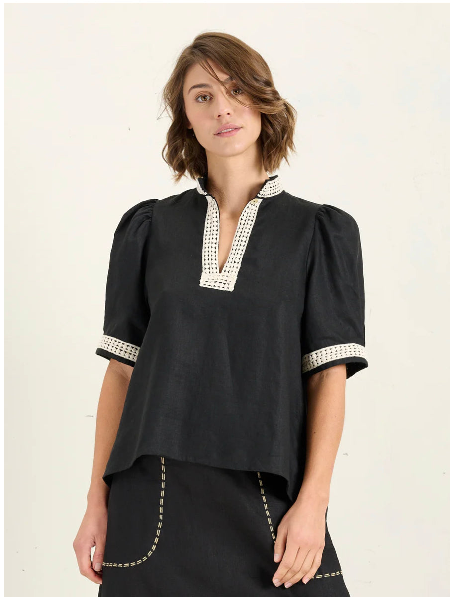 State of Embrace - Peek Blouse in Onyx