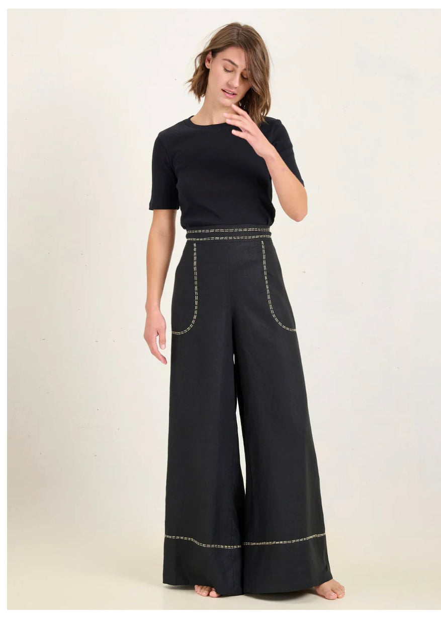 State of Embrace - Linear Palazzo Pant  in Onyx
