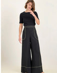 State of Embrace - Linear Palazzo Pant  in Onyx